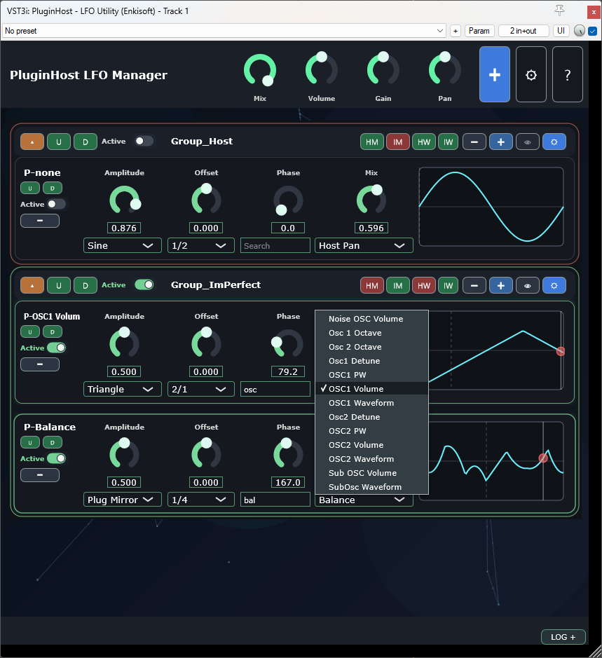 PluginHost parameter filter